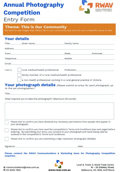 Microsoft Word - RWAV Photography Competition Entry form and terms and conditions